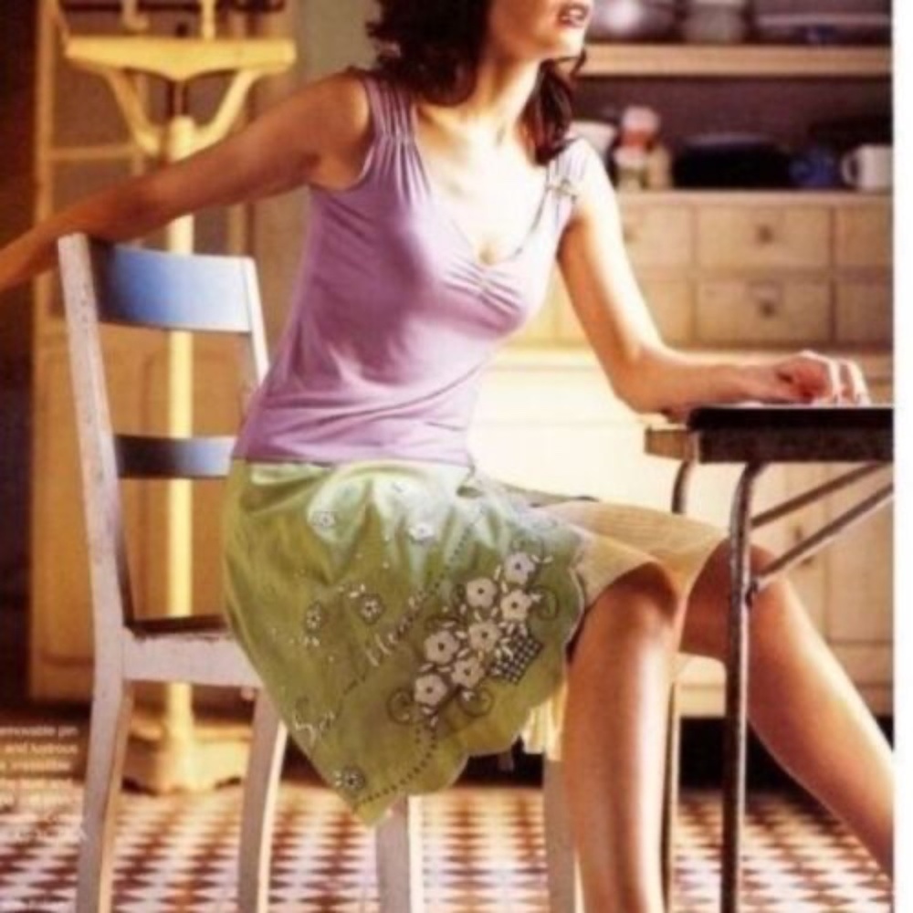 Anthropologie Odille Italia Embroidered Apron Skirt